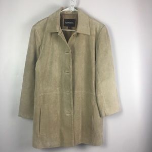 Bernardo Womens Beige Leather Blazer Lined Large